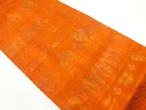 リサイクル　花更紗模様織出し袋帯